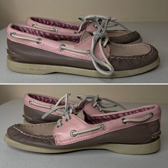Sperry Top-Sider Tan Pink Authentic Original Boat Shoe Sneaker Size 5.5 - Picture 5 of 16